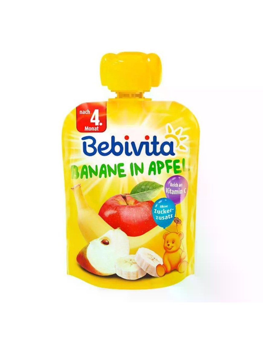 BEBIVITA Пауч Банан и Ябълка 19055, детска напитка, 90гр.