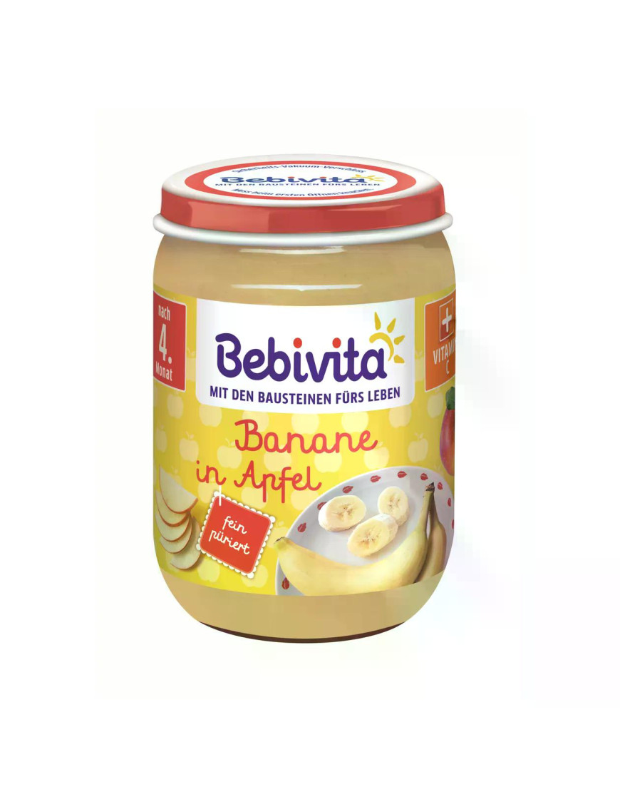 BEBIVITA Ябълка и банан 1001, пюре, 190гр.