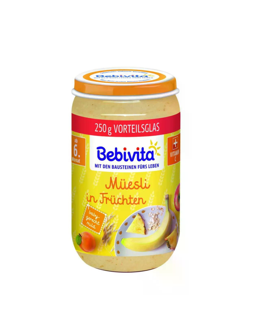 BEBIVITA Плодове с мюсли 14007, каша, 250гр.