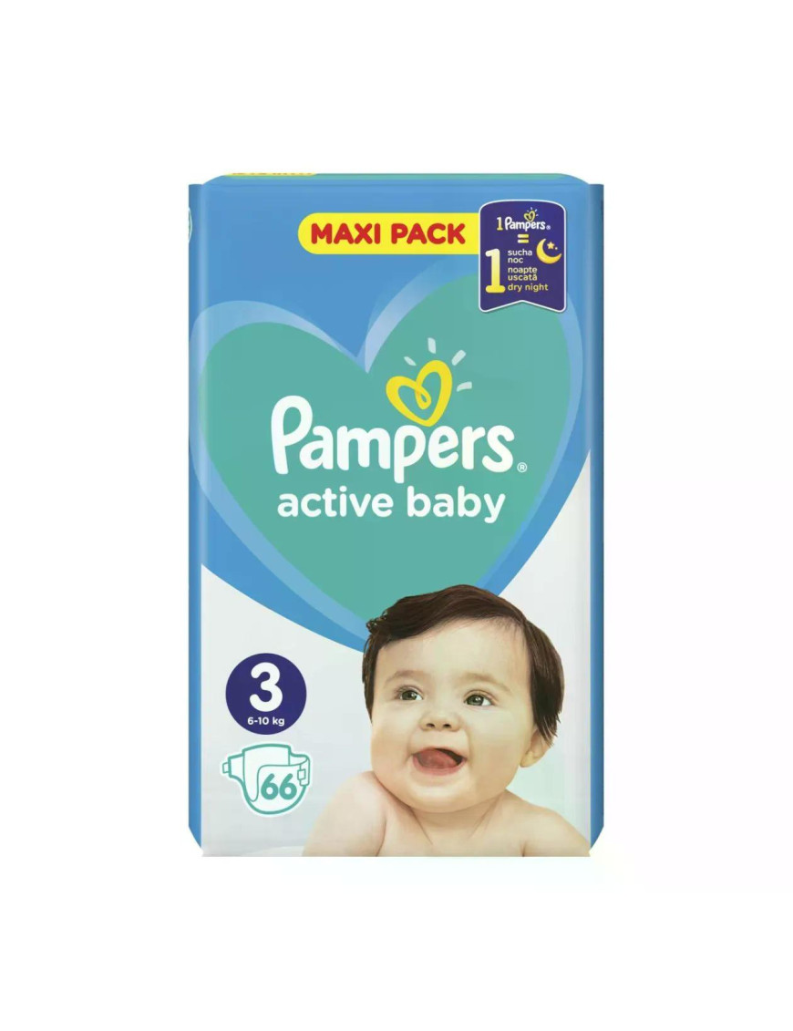 PAMPERS Active Baby Миди VPP, пелени, S3, 66бр.