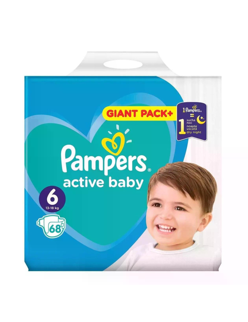 PAMPERS Active Baby XL GPP, пелени, S6, 68бр.