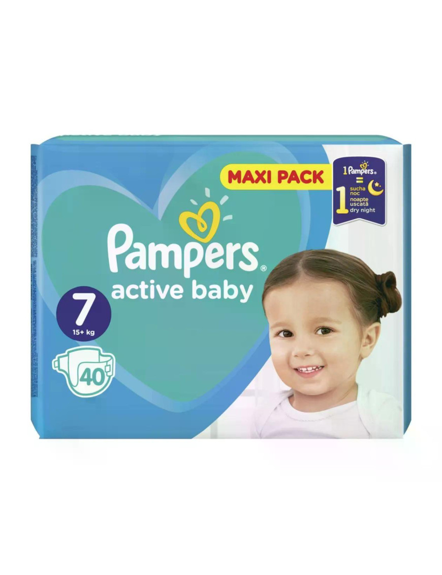 PAMPERS Active Baby XL VPP, пелени, S7, 40бр.