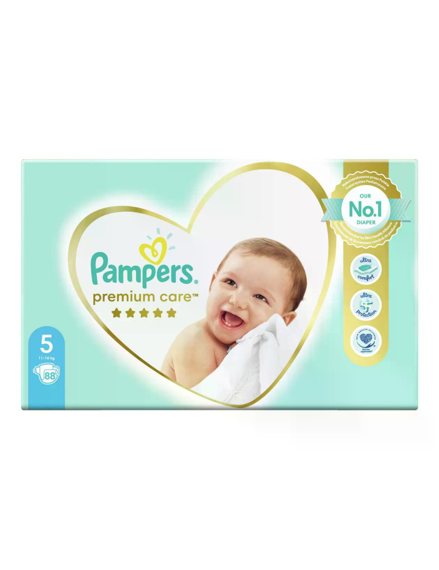 PAMPERS Premium Care Джуниър MB, пелени, S5, 88бр.