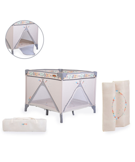 Детска кошара за игра Boho бежов