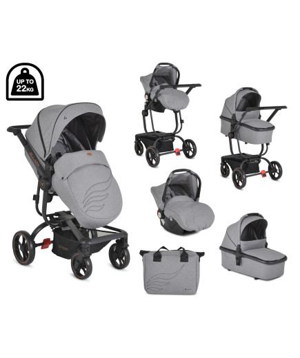 Комбинирана детска количка Ellada 2в1 сив