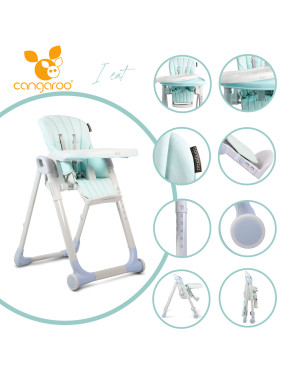 Детски стол за хранене I Eat светло син