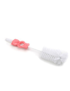 2в1 Четка за шишета и биберони мече розов