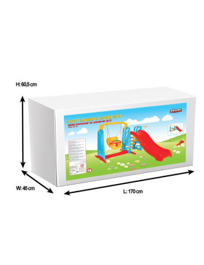 Пързалка с люлка Wavy 06141 червен 2