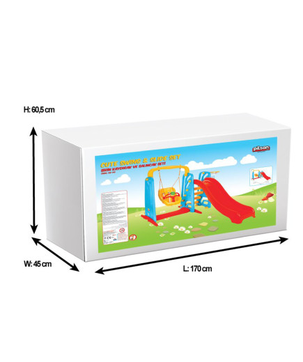 Пързалка с люлка Wavy 06141 червен