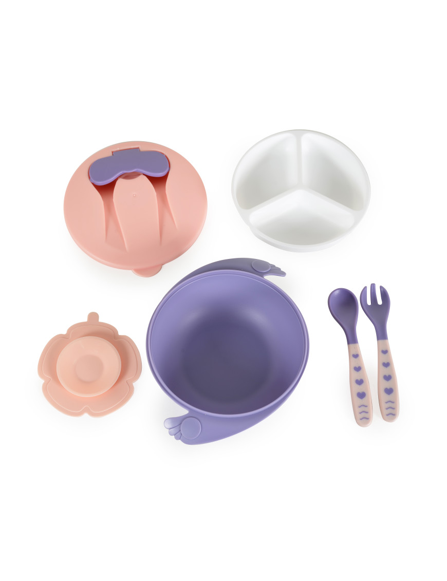 Купа с лъжица и вилица Jelly розов F1730