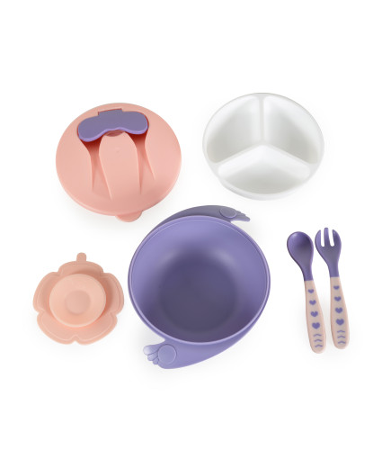 Купа с лъжица и вилица Jelly розов F1730