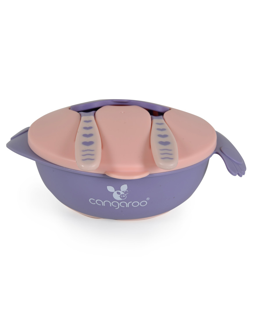 Купа с лъжица и вилица Jelly розов F1730