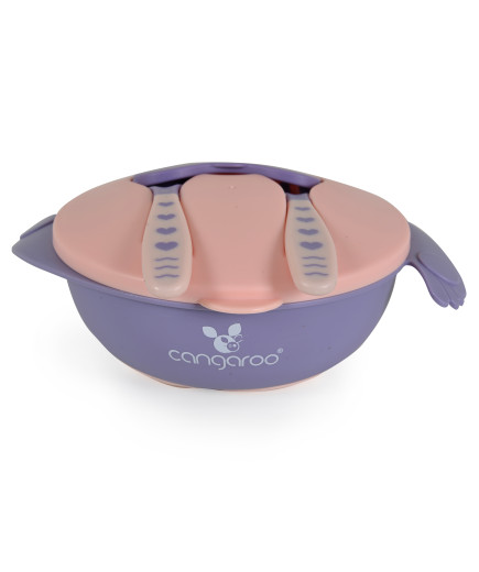 Купа с лъжица и вилица Jelly розов F1730