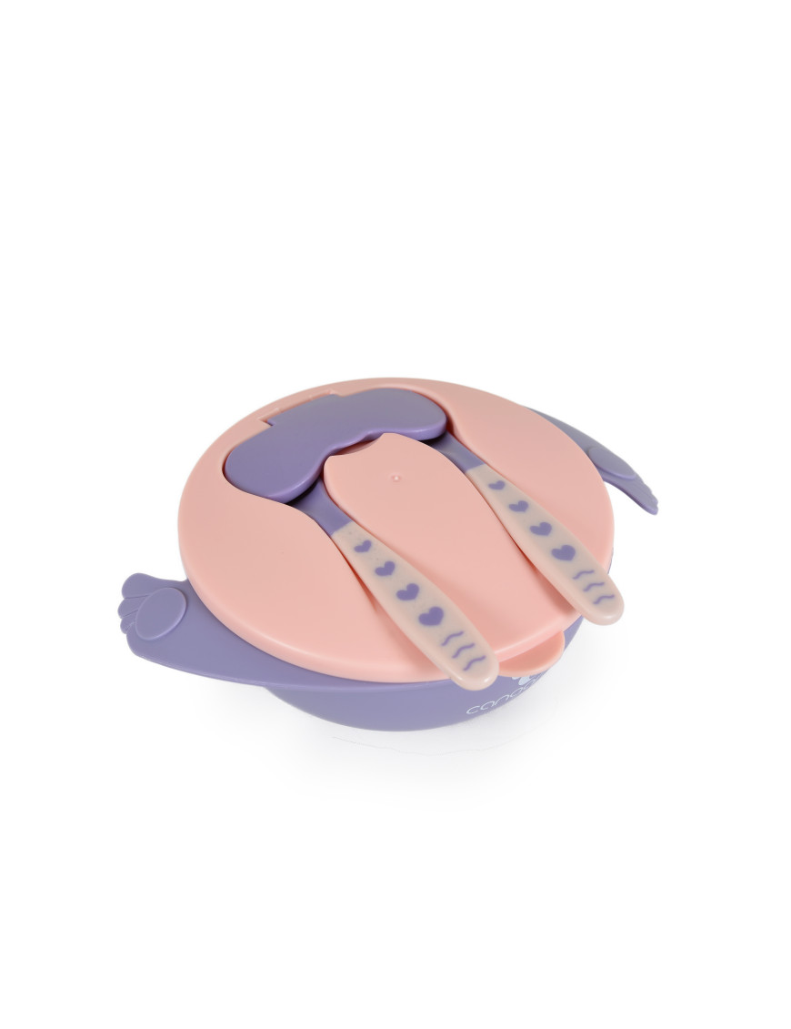 Купа с лъжица и вилица Jelly розов F1730