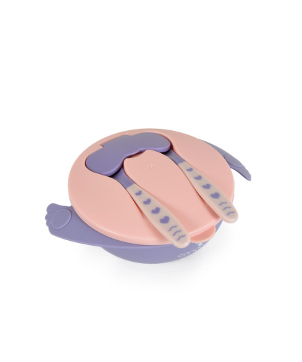 Купа с лъжица и вилица Jelly розов F1730