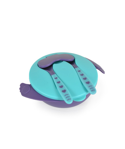 Купа с лъжица и вилица Jelly син F1730