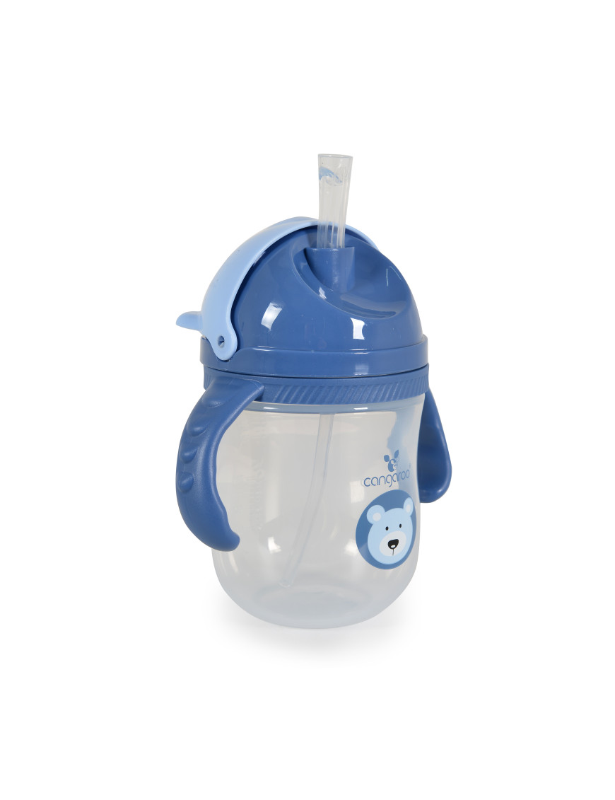 Чаша със сламка 240ml Berry син C0586