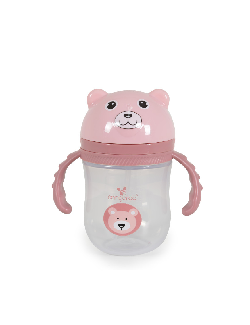 Чаша със сламка 240ml Berry розов C0586