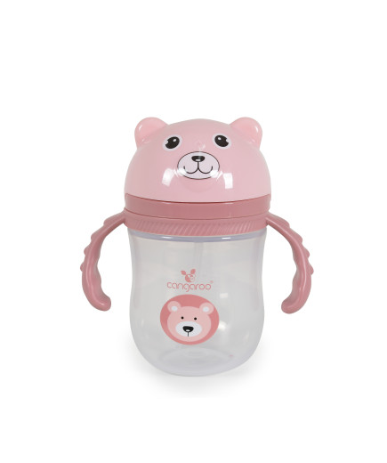 Чаша със сламка 240ml Berry розов C0586