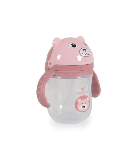 Чаша със сламка 240ml Berry розов C0586