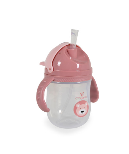 Чаша със сламка 240ml Berry розов C0586