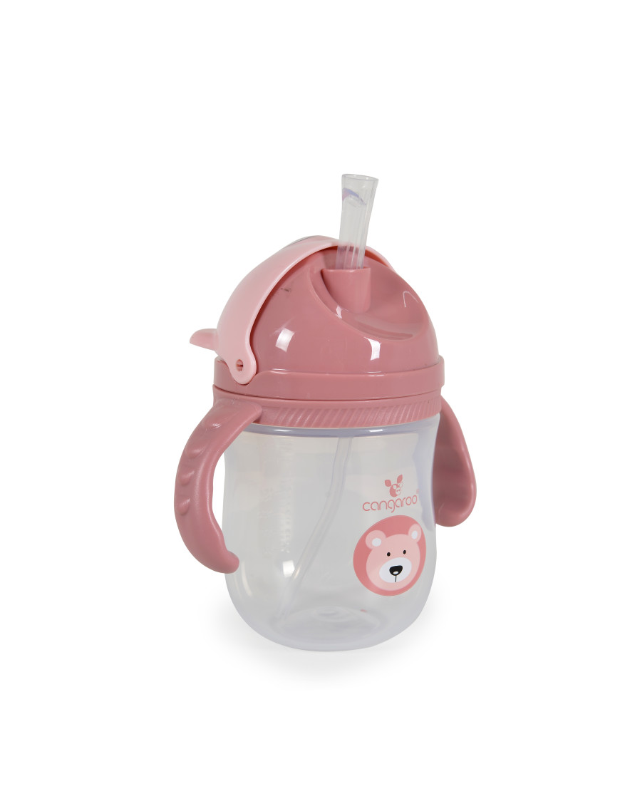 Чаша със сламка 240ml Berry розов C0586