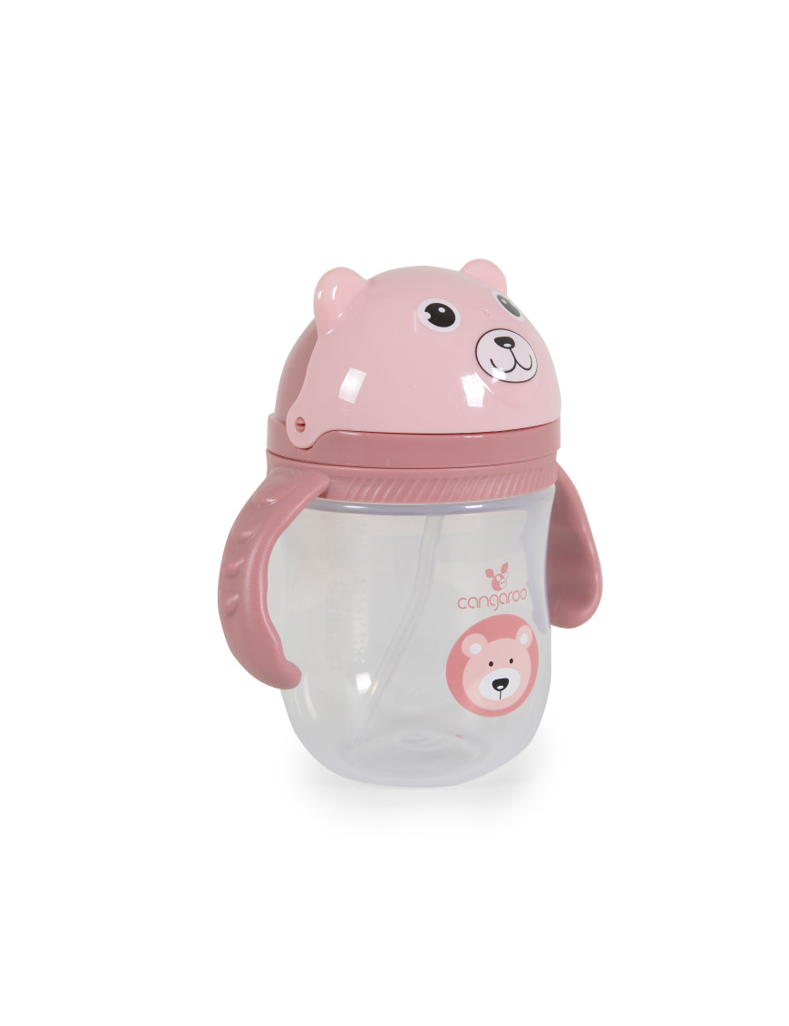 Чаша със сламка 240ml Berry розов C0586