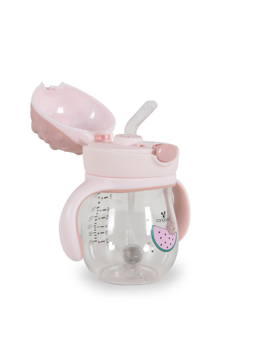 Чаша със Сламка 250ml Brillo розов A0033