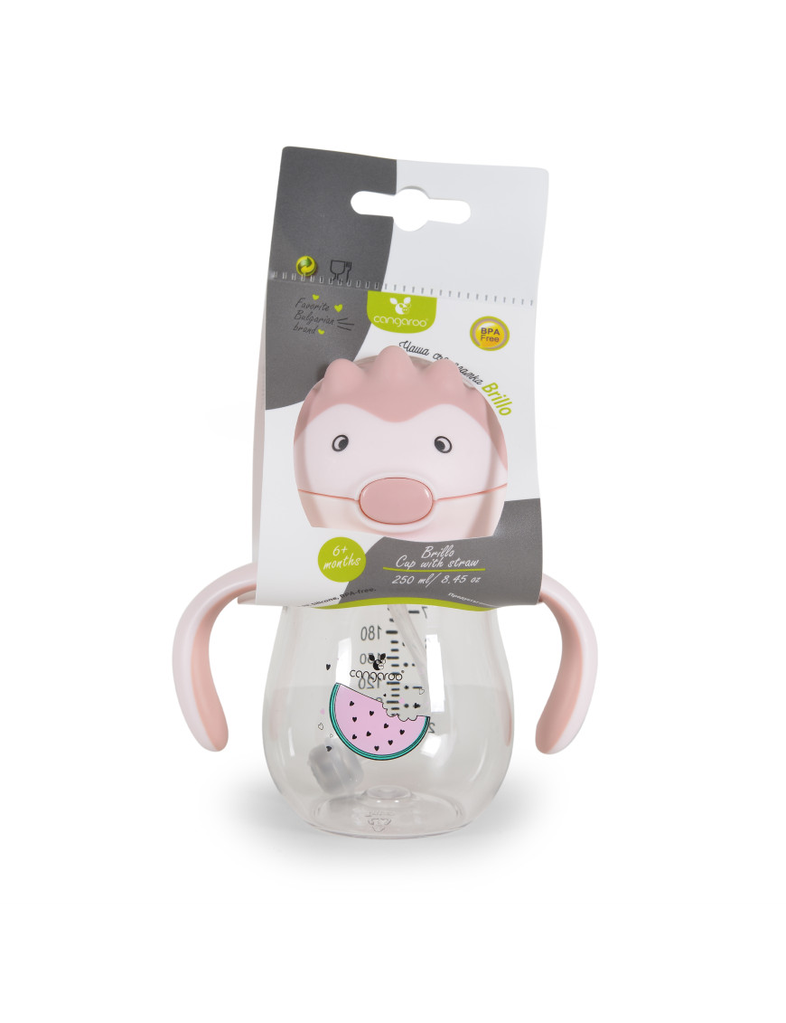 Чаша със Сламка 250ml Brillo розов A0033