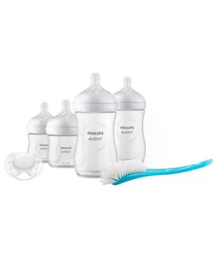 Комплект за новородено Philips AVENT SCD838/11 с 4 шишета за хранене Natural Response с биберони без протичане, залъгалка Ultra 