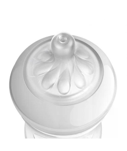 Стъклено шише за хранене Natural Response 120 мл с биберон без протичане Natural Response Поток 2, 0м+, Philips AVENT SCY930/01