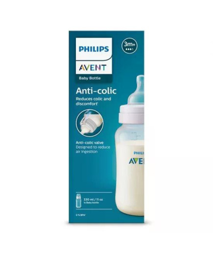 Шише за хранене Anti-Colic 330 мл, с биберон със сила на потока 3, 3м+ Philips AVENT SCY106/01