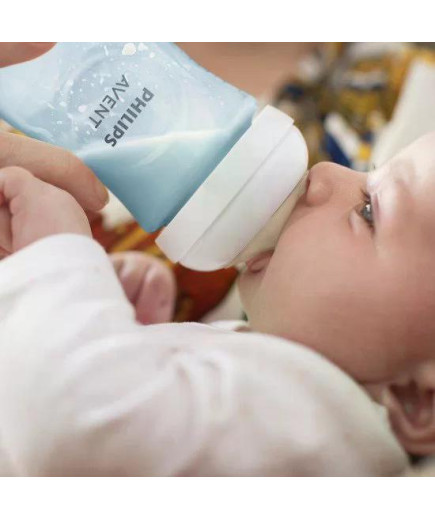 Шише за хранене Natural Response 260 мл с биберон без протичане Natural Response Поток 3, 1м+, Philips AVENT SCY903/21