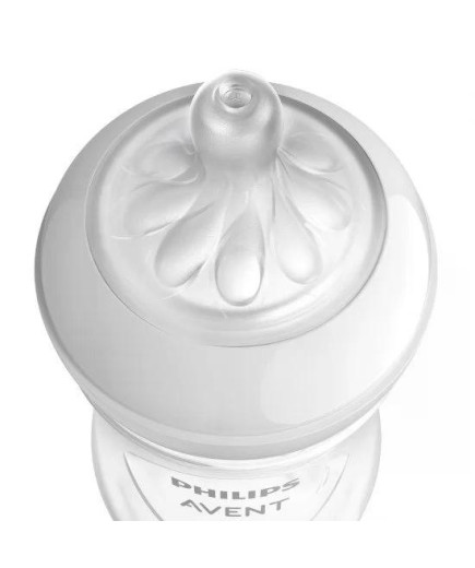 Шише за хранене Natural Response 330 мл с биберон без протичане Natural Response Поток 4, 3м+, Philips AVENT SCY906/01