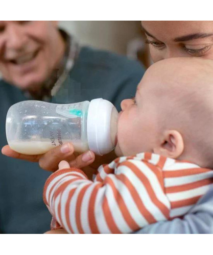Шише за хранене Natural Response с клапа AirFree 260 мл с биберон без протичане Natural Response Поток 3, 1м+, Philips AVENT SCY