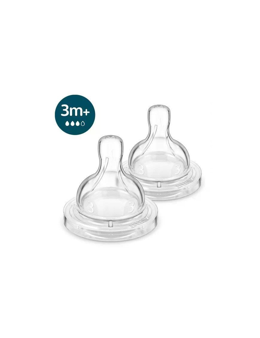 Комплект от 2 бр. Биберони Anti-colic със сила на потока 3, 3м+, Philips AVENT SCY763/02