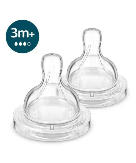 Комплект от 2 бр. Биберони Anti-colic със сила на потока 3, 3м+, Philips AVENT SCY763/02
