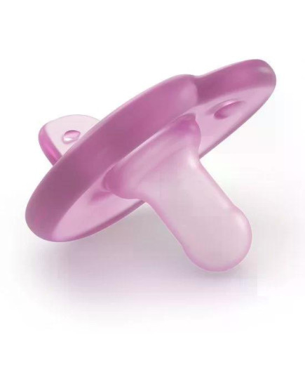 Комплект от 2 бр. ортодонтични залъгалки Philips Avent SOOTHIE в кутия за стерилизиране, 0-6м, розови, SCF099/22