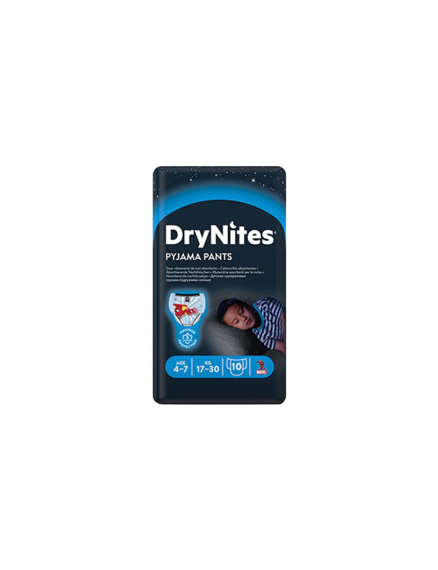 Huggies Dry Nites Нощни пелени - гащички за момче 4-7г, 17-30кг, 10бр.