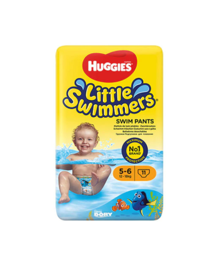 Huggies Бебешки пелени бански Little Swimmers 5-6, 12-18кг, 11 бр.