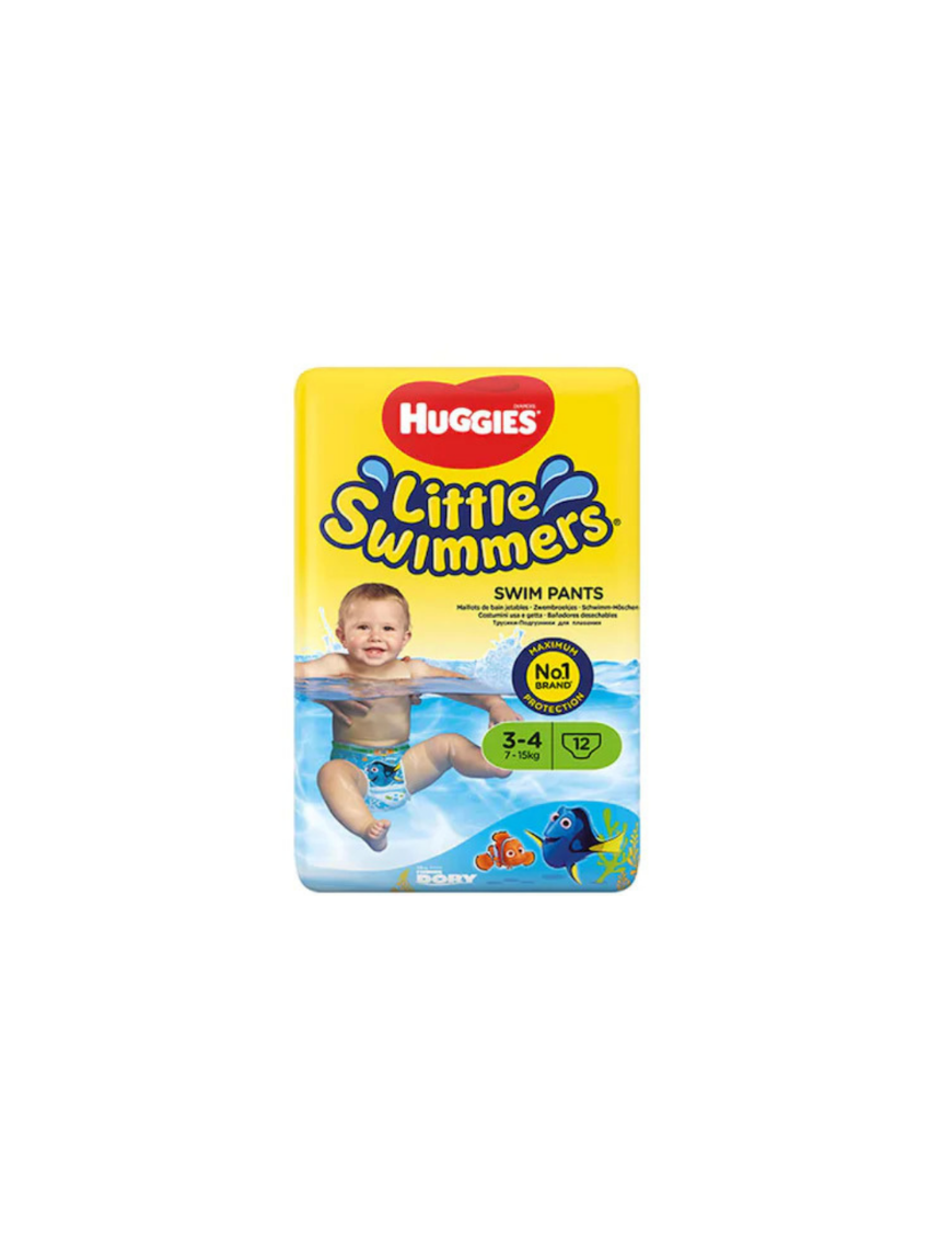 Huggies Бебешки пелени бански Little Swimmers 3-4, 7-15кг, 12 бр.