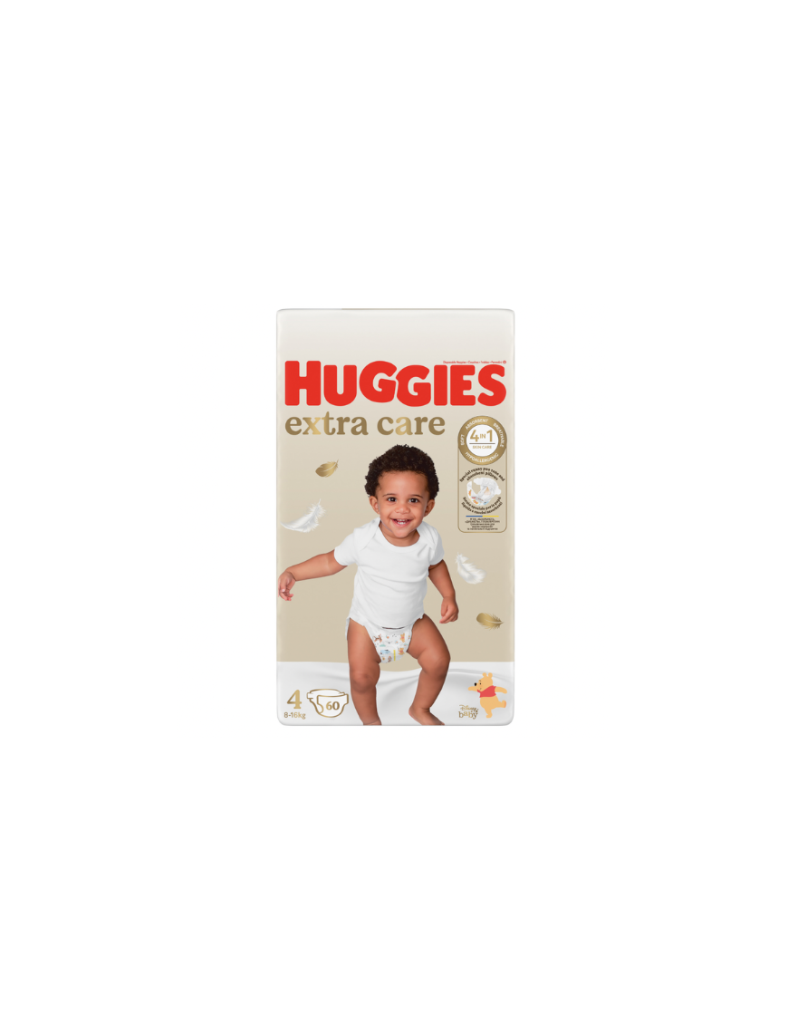 Huggies Бебешки пелени Extra Care 4, 8-14кг, 60 бр.