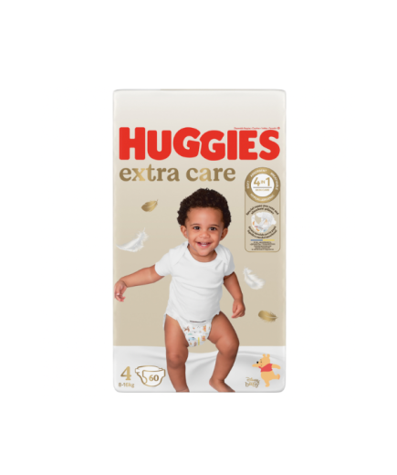 Huggies Бебешки пелени Extra Care 4, 8-14кг, 60 бр.