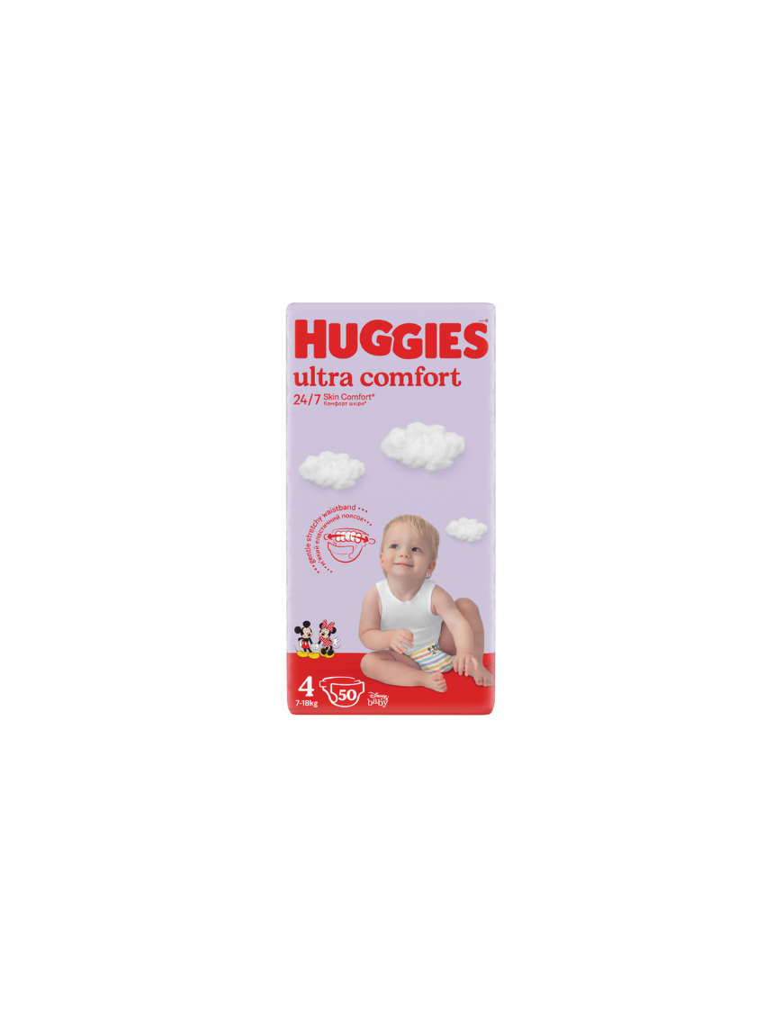 Huggies Бебешки пелени Ultra Comfort 4, 7-18кг,  50 бр.