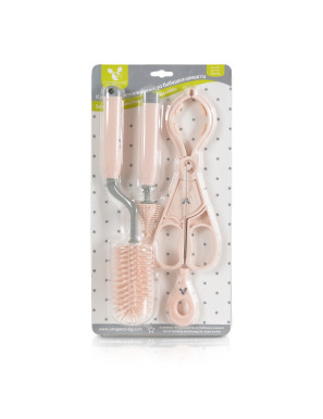 К-кт четки и щипки за бебешки шишета розов