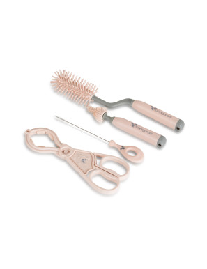 К-кт четки и щипки за бебешки шишета розов 2