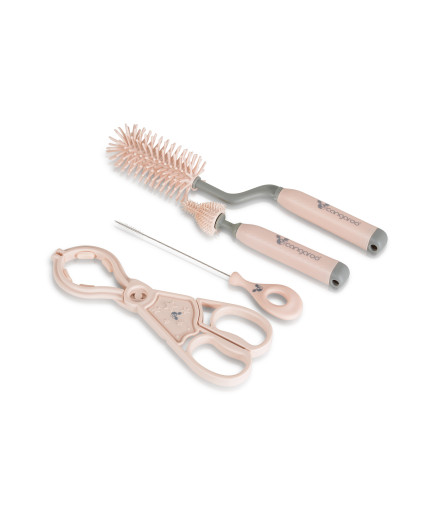 К-кт четки и щипки за бебешки шишета розов