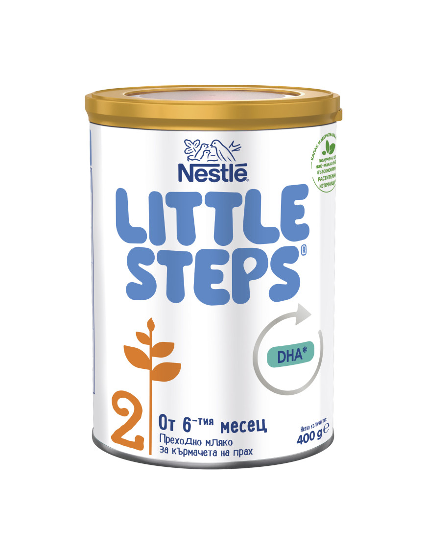 Nestlé® Little Steps® 2,след 6-ия месец, Преходно мляко за кърмачета на прах, 400g, метална кутия