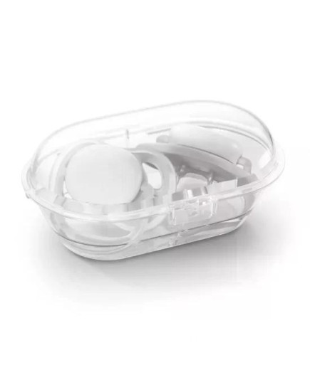 Комплект от 2 бр. ортодонтични залъгалки Philips AVENT SCF085/59 Ultra Air 0-6м лилави с декорация Слънце и Дъга в кутия за стер