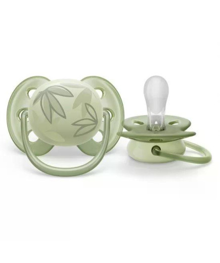 Комплект от 2 бр. ортодонтични залъгалки Philips AVENT SCF091/07 Ultra Soft 0-6м, синя с декорация Тукан и Листа, в кутия за сте